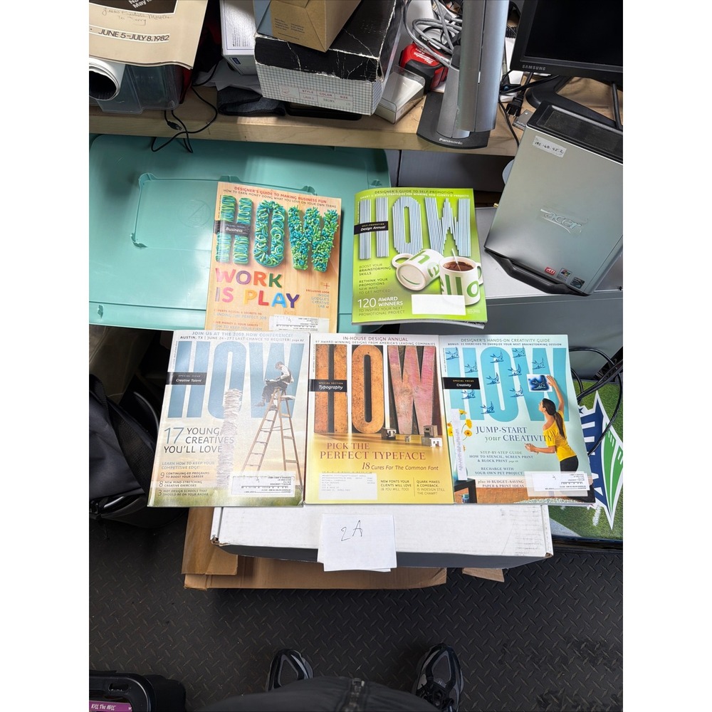 Lot of 5 HOW Design Magazines2008-2009 Typography Business Self-Promotion Annual